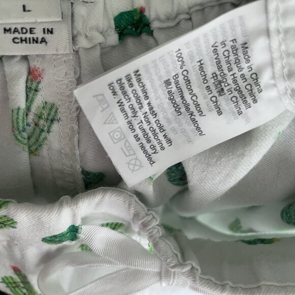 J. Crew Flannel Cotton Sleep Holiday Cactus Print Pajama Pants Size L Unisex - Picture 8 of 10